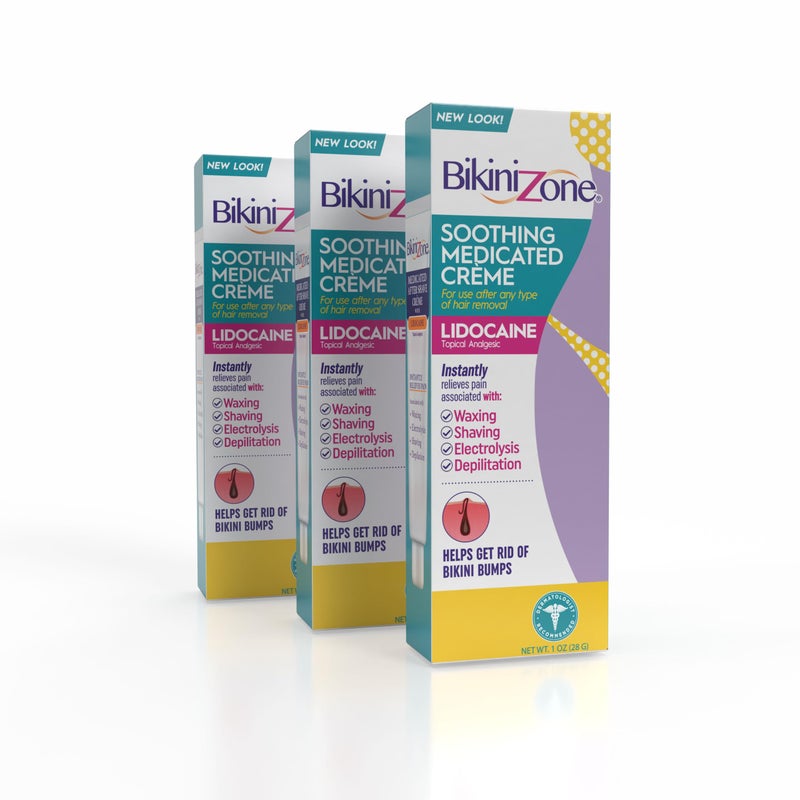 Bikini Zone Medicated After Shave CrÃ¨me with Soothing Lidocaine, 1 Oz, 3 Pack - Image 1